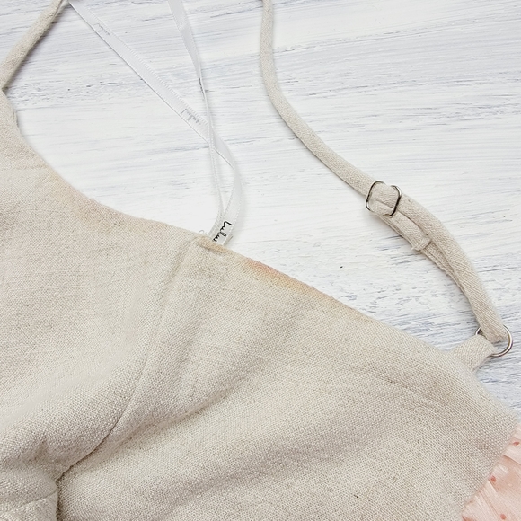 Lulu's Strap Back Linen Blend Spaghetti Strap Top XS Beautiful - Picture 9 of 10